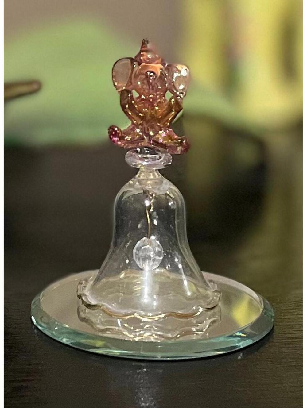 Tiny Vintage Blown Glass Elephant Bell